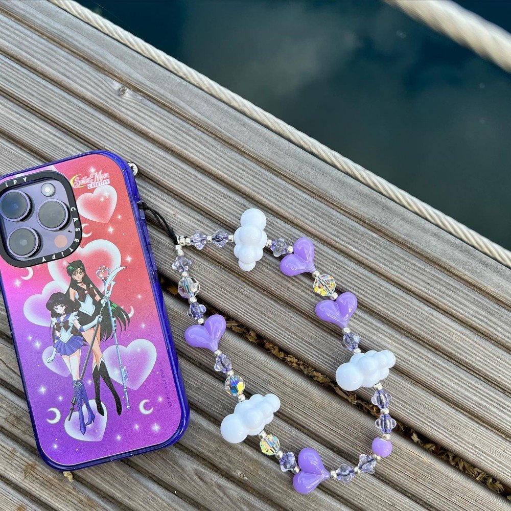 new arrival High Quality Bead crystal Mobile Phone Straps Chain custom Bead heart Phone Charm Chain