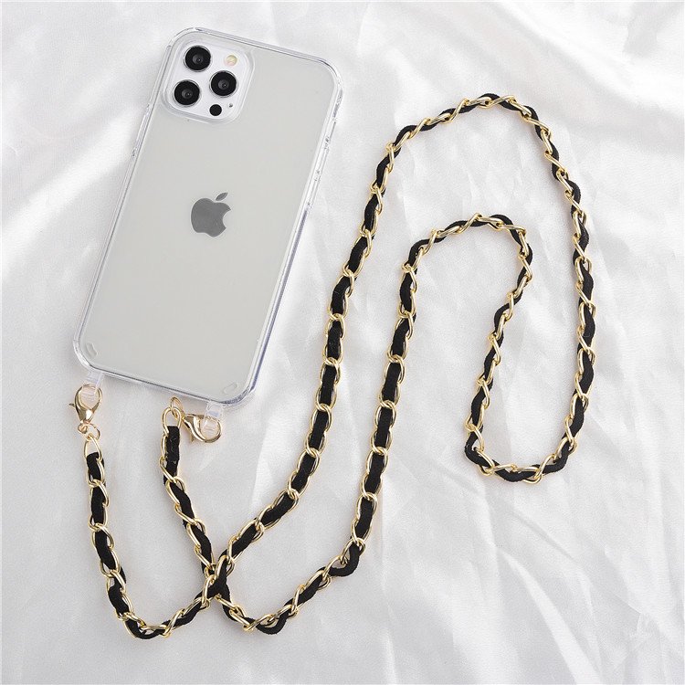 TPU+PC Crossbody Necklace Phone Case For iPhone 14 16 Pro Lanyard Cord Strap Cover phone 15 pro max case acrylic lanyard