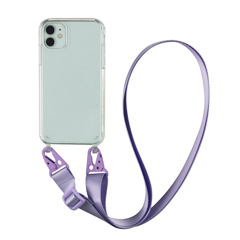 TPU+PC Crossbody Necklace Phone Case For iPhone 14 16 Pro Lanyard Cord Strap Cover phone 15 pro max case acrylic lanyard