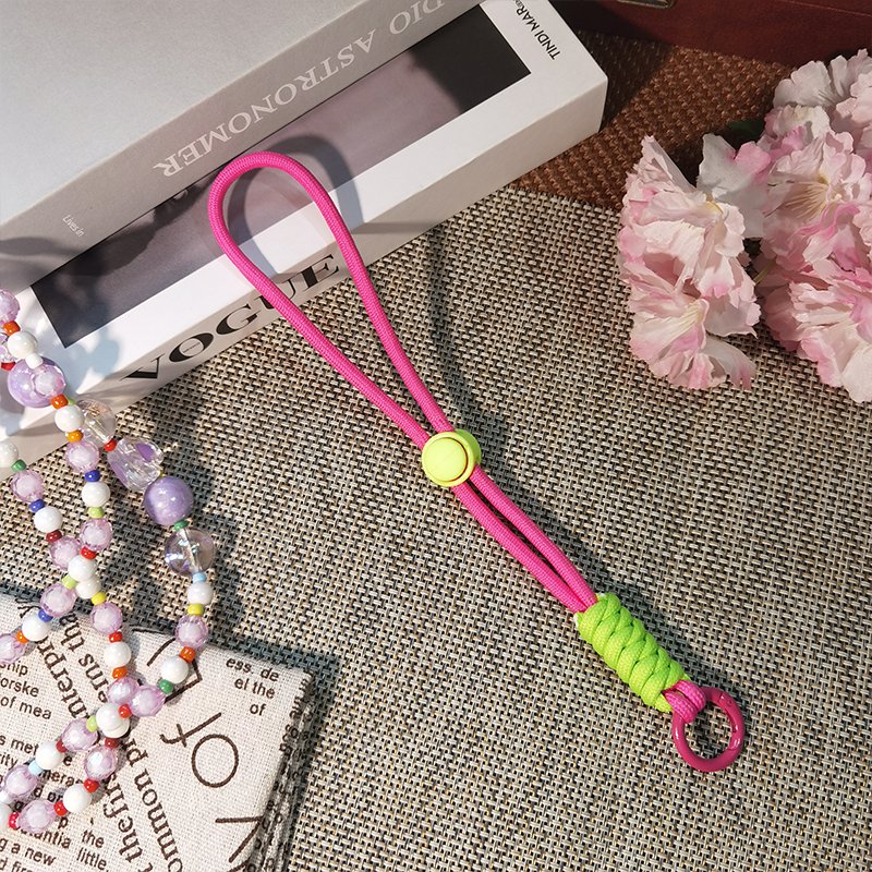 Mobile phone lanyard 23cm wrist keychain lanyard color blocking knotting woven colorful wrist lanyard mobile phone accessories