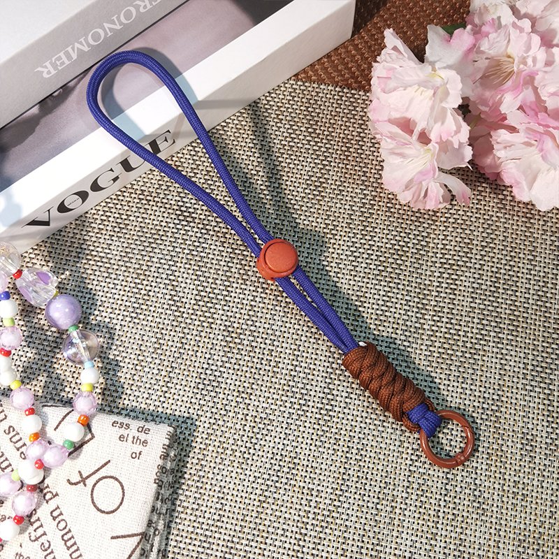 Mobile phone lanyard 23cm wrist keychain lanyard color blocking knotting woven colorful wrist lanyard mobile phone accessories