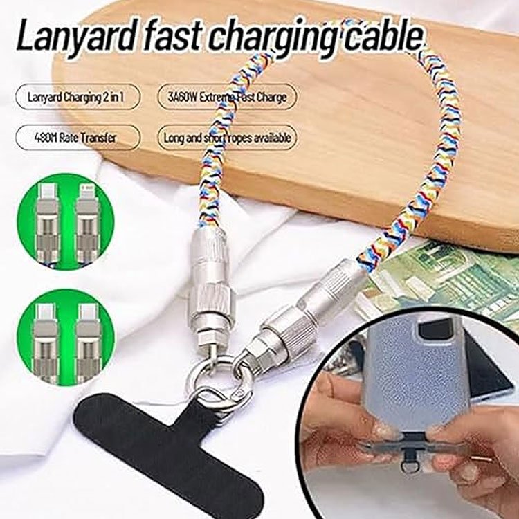 Custom Mobile Phone Data Cable Universal Crossbody Necklace Patch Strap Tab Lasso Tether Cell Phone Case Lanyard For iphone 16