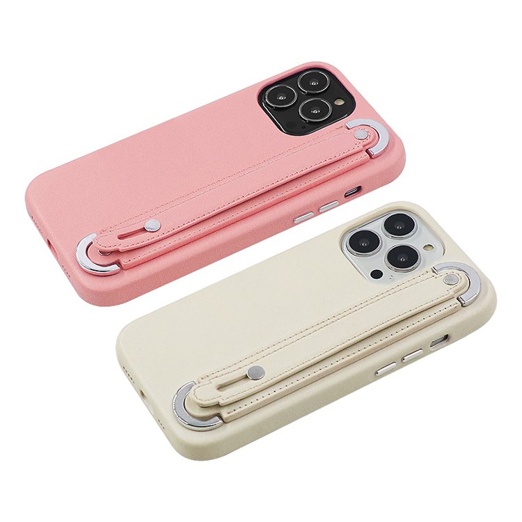 Bags and boxes for mobile phones recycled leather phone case with wrist strap holder for iPhone 13 14 15 16 pro max