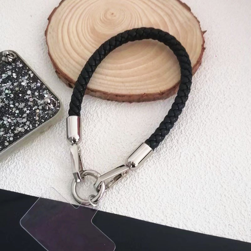 For Cell Phone Coarse Type Weaving Nylon Short Hand Lanyard Strap Wrist Chain Pendant Phone Outdoor Anti-Lost Rope Metal Button