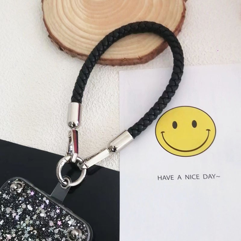 For Cell Phone Coarse Type Weaving Nylon Short Hand Lanyard Strap Wrist Chain Pendant Phone Outdoor Anti-Lost Rope Metal Button