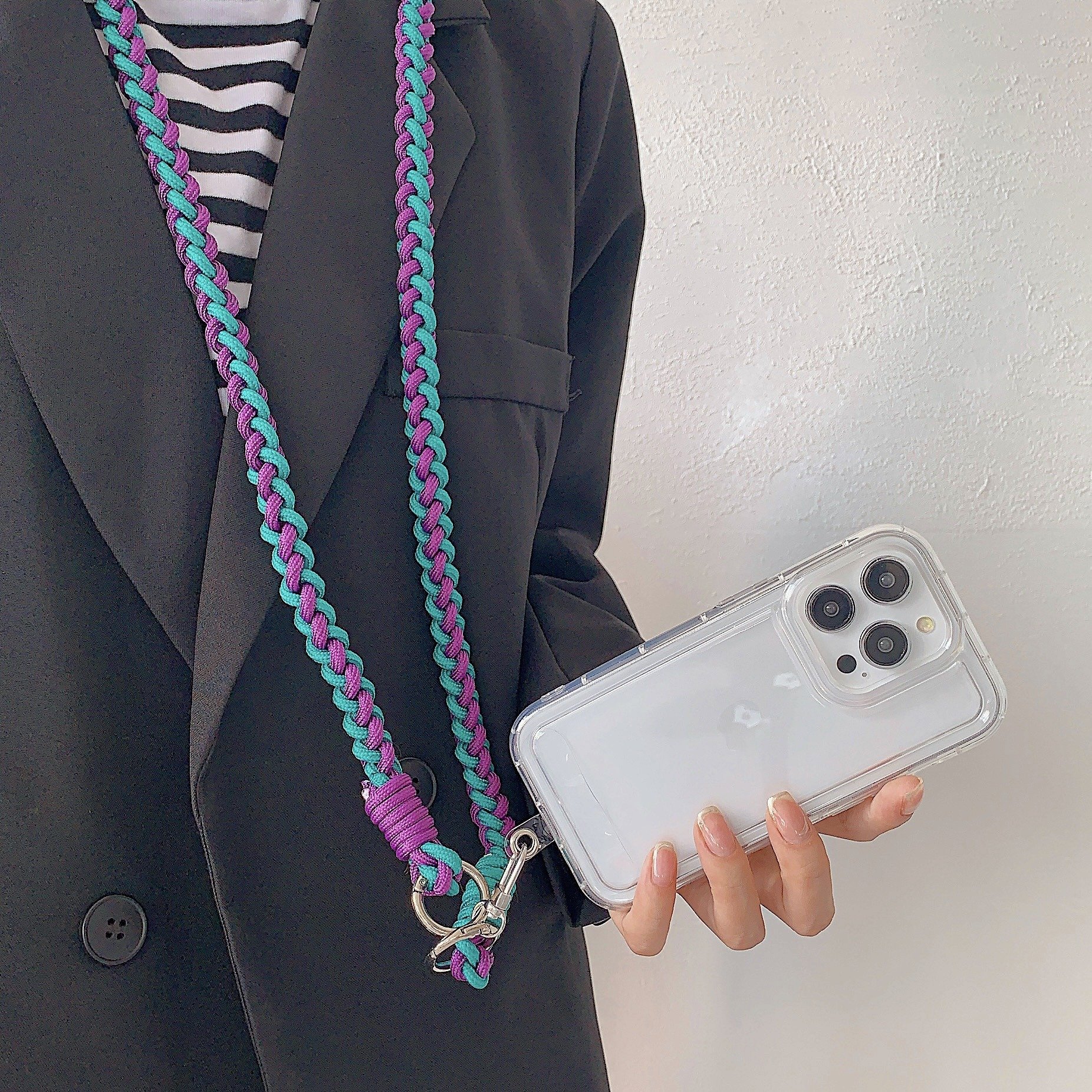 New Product Braided Cell Phone Neck Strap Cross Body Phone Lanyard Mobile Phone Adjustable Shoulder Lanyard