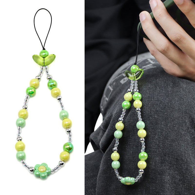 Personalized Phone Bracelet Beautiful DIY Beads Bracelet for Cell Phone Case Short Mobile Phone Strap Decoration