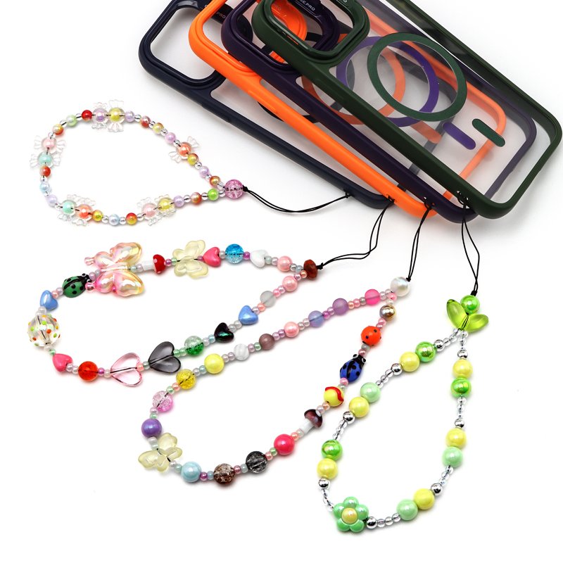 Personalized Phone Bracelet Beautiful DIY Beads Bracelet for Cell Phone Case Short Mobile Phone Strap Decoration
