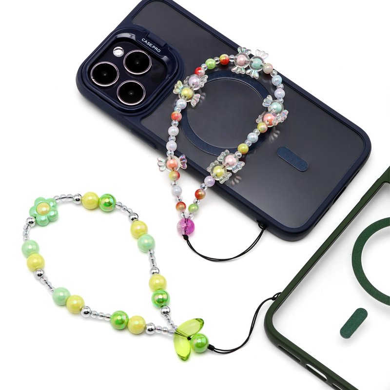 Personalized Phone Bracelet Beautiful DIY Beads Bracelet for Cell Phone Case Short Mobile Phone Strap Decoration