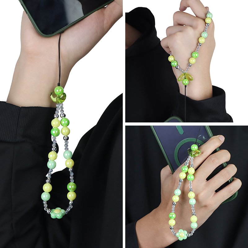 Personalized Phone Bracelet Beautiful DIY Beads Bracelet for Cell Phone Case Short Mobile Phone Strap Decoration