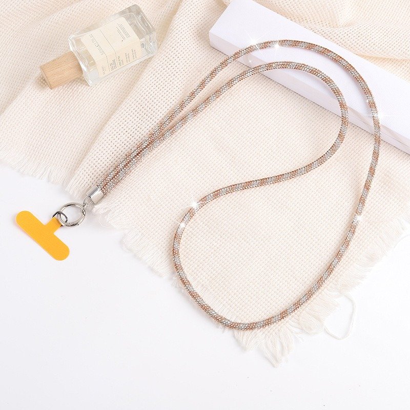 New Long Crystal Mobile Phone Necklace Lanyard Keychain Smartphone Decoration Strap Rhinestone Crossbody Phone Case Chain
