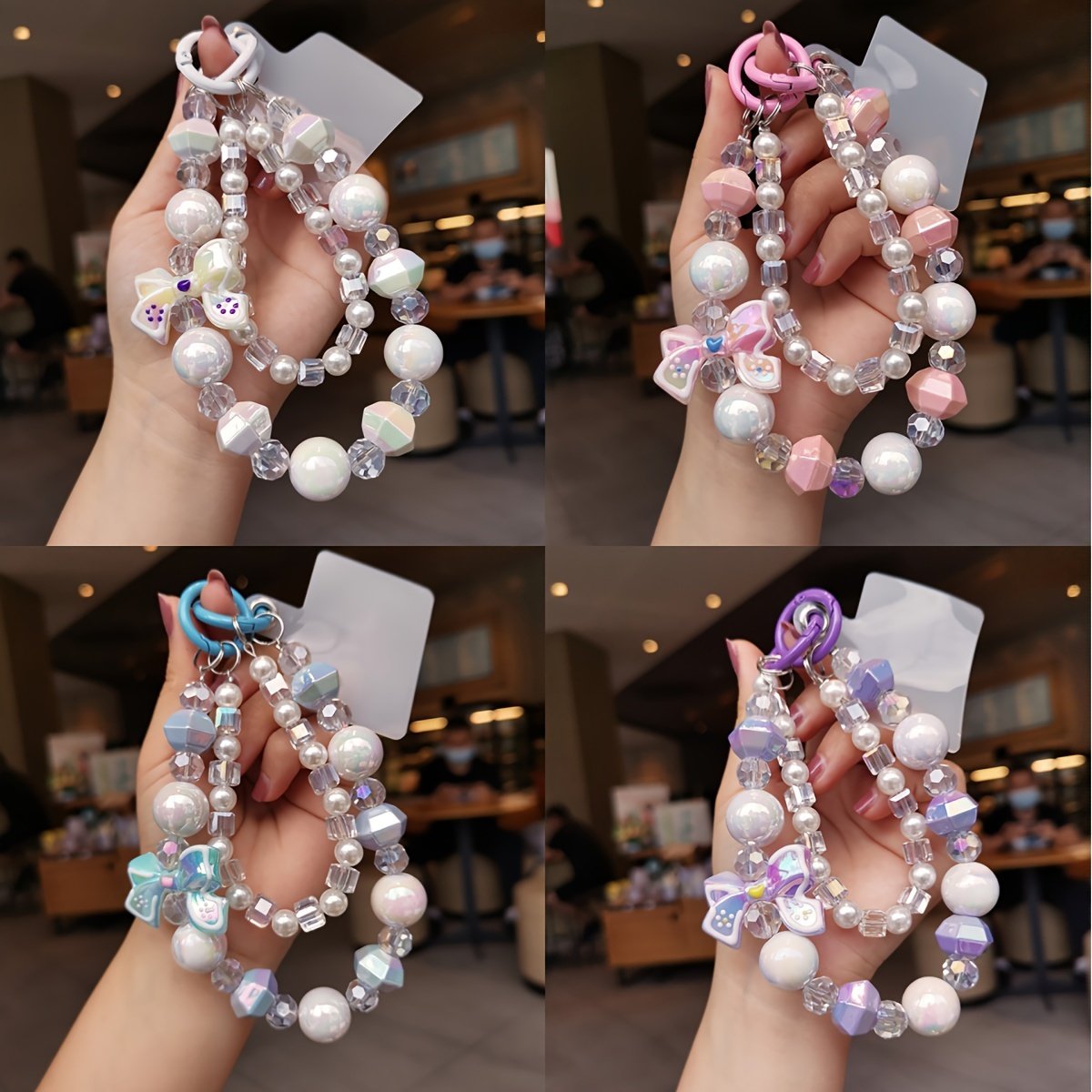 Mobile Phone Lanyard Beaded Mobile Phone Chain Mobile Phone Case Lanyard Accessories Anti-Lost Wide Wrist Strap