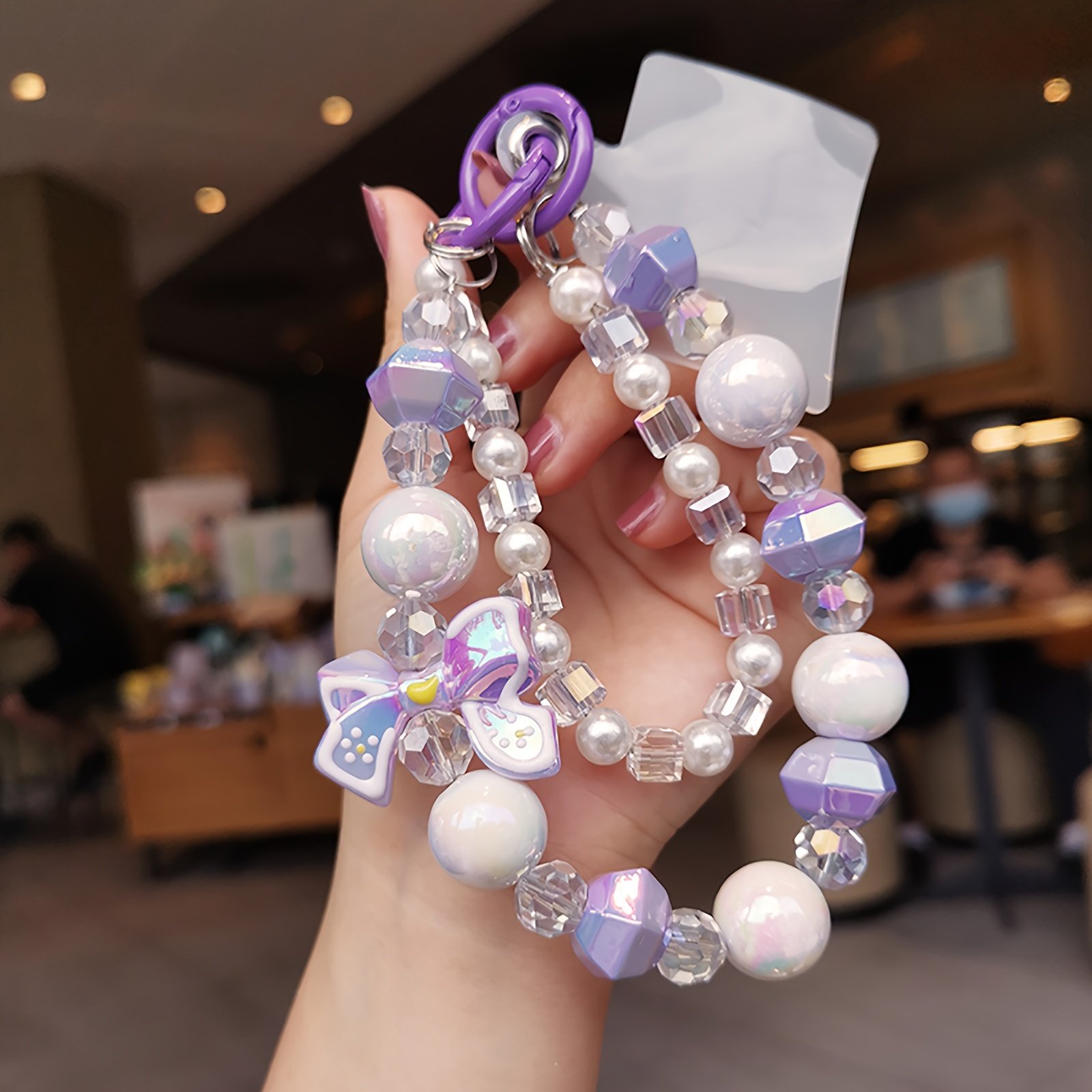 Mobile Phone Lanyard Beaded Mobile Phone Chain Mobile Phone Case Lanyard Accessories Anti-Lost Wide Wrist Strap