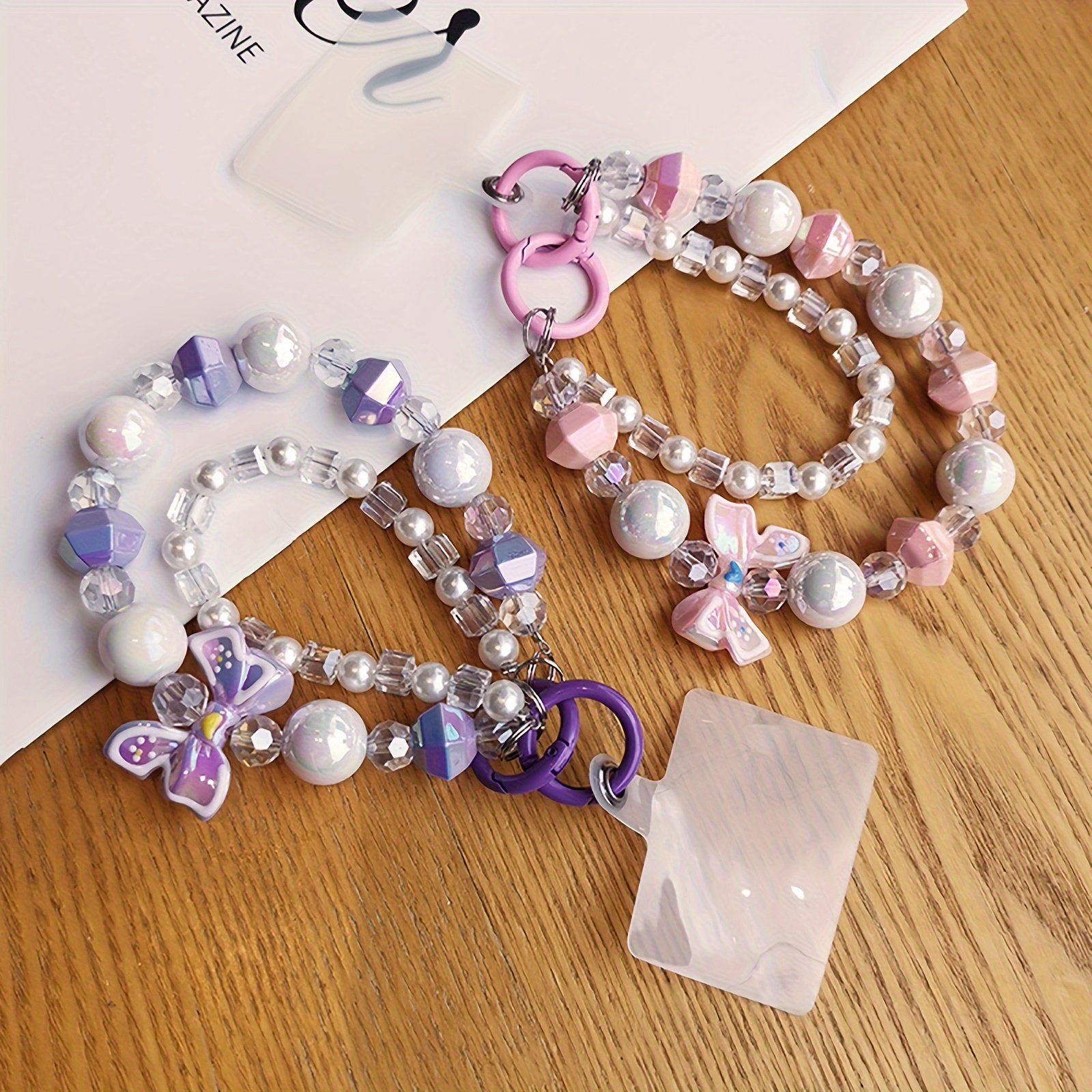 Mobile Phone Lanyard Beaded Mobile Phone Chain Mobile Phone Case Lanyard Accessories Anti-Lost Wide Wrist Strap