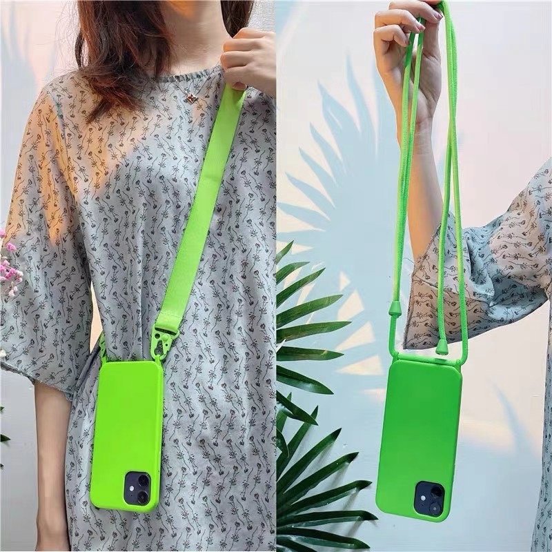 Luxury 2024 Crossbody Lanyard Necklace Silicone Case For iPhone 15 Pro Max 14 13 12 Pro XS Cover TPU Protector Mobile Phone