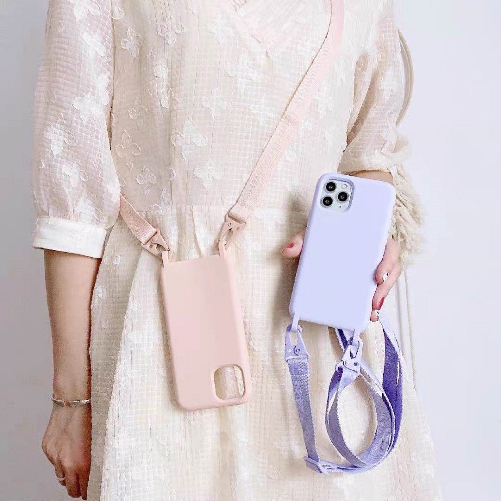 Luxury 2024 Crossbody Lanyard Necklace Silicone Case For iPhone 15 Pro Max 14 13 12 Pro XS Cover TPU Protector Mobile Phone