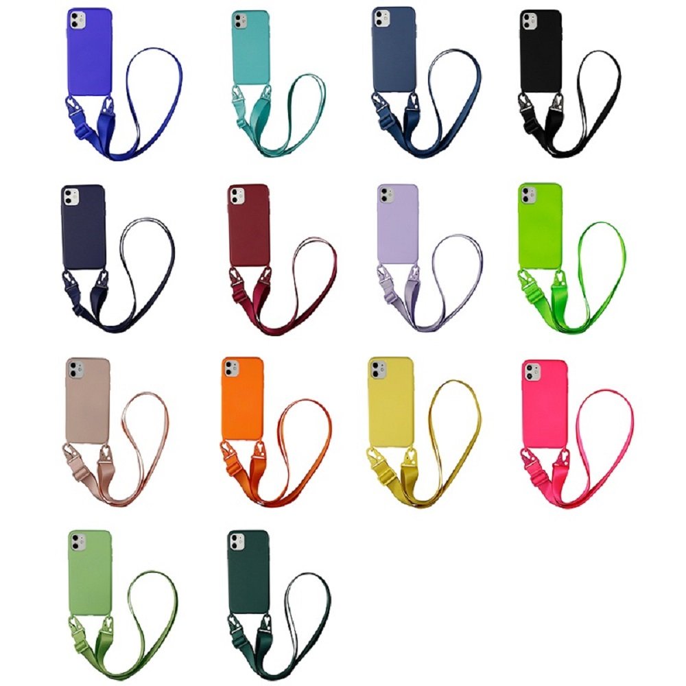 Luxury 2024 Crossbody Lanyard Necklace Silicone Case For iPhone 15 Pro Max 14 13 12 Pro XS Cover TPU Protector Mobile Phone