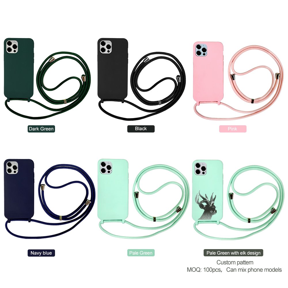 Latest Clear Strap Detachable Crossbody Phone Covers Case Shines E With Necklace 1 Strap Rope For iPhone 15 14 13 Pro max Case