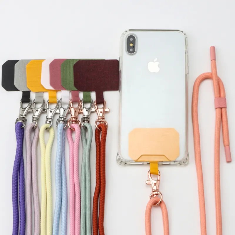 Cell Phone Lanyard Neck Strap Nylon Tether Tab Adjustable Mobile Phone Straps Necklace Lanyard Patch Custom Logo