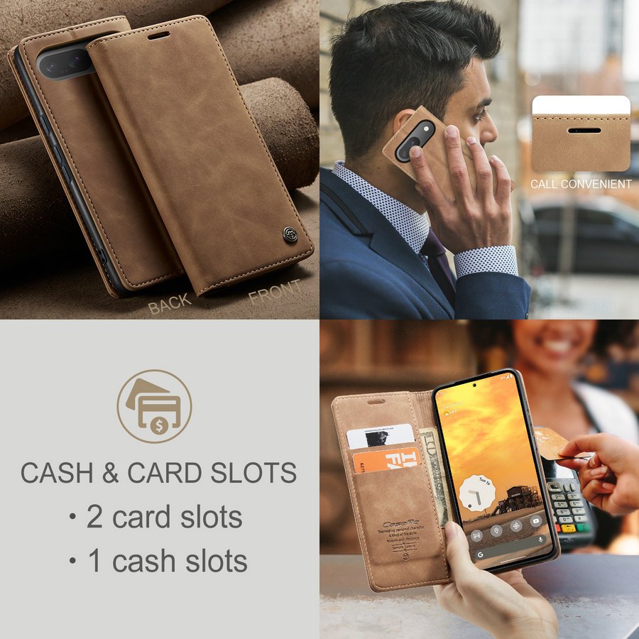 CaseMe Leather Flip Case for Google Pixel 9A 9Pro 8A 7 6 Pro Fold Mobile Phone Accessories Kickstand for Pixel 9 Pro Wallet Case