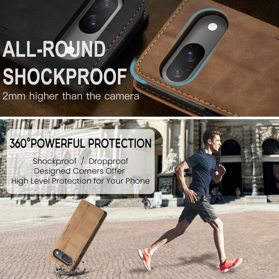 CaseMe Leather Flip Case for Google Pixel 9A 9Pro 8A 7 6 Pro Fold Mobile Phone Accessories Kickstand for Pixel 9 Pro Wallet Case