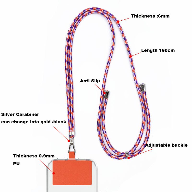 Universal Crossbody Phone Lanyard Back Clip Detachable Xouxou Phone Necklace Cross Body Cell Phone Lanyard