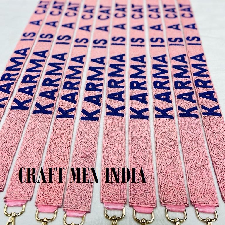Handmade Beaded Crossbody Bag Adjustable Strap Customized Leather Canvas Cotton Lining Purse Strap Detachable Hooks Beach Use