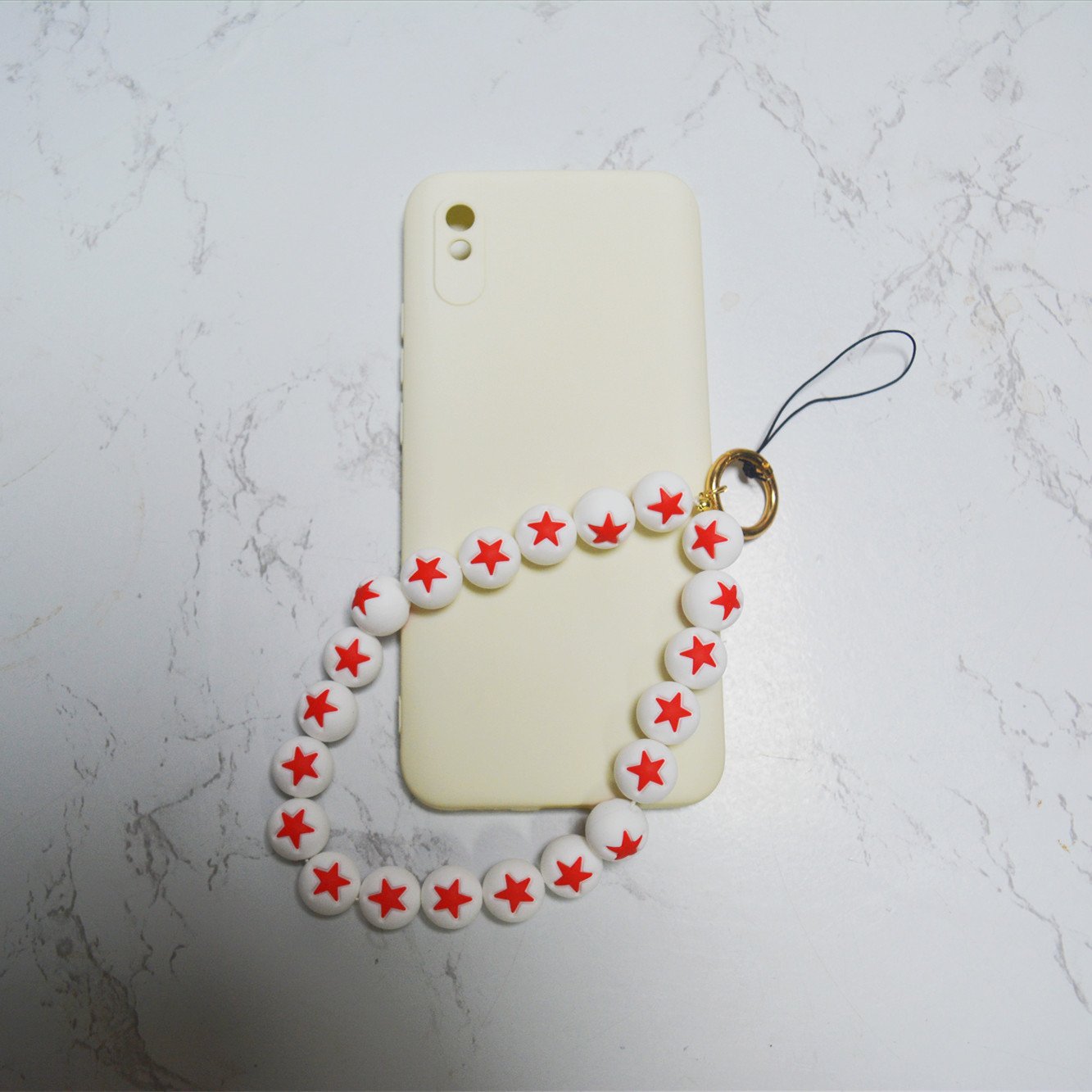 New Phone Charm Accessories Cellphone Lanyard Stars Silicone Beads Chain for Phone Case Girls Gift Telephone Straps