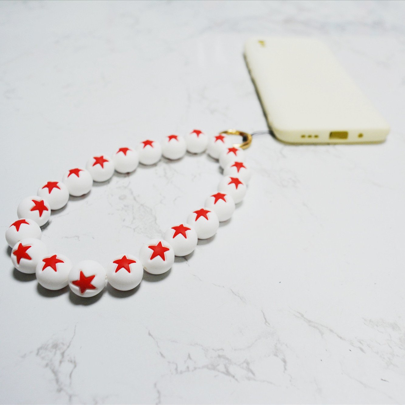New Phone Charm Accessories Cellphone Lanyard Stars Silicone Beads Chain for Phone Case Girls Gift Telephone Straps