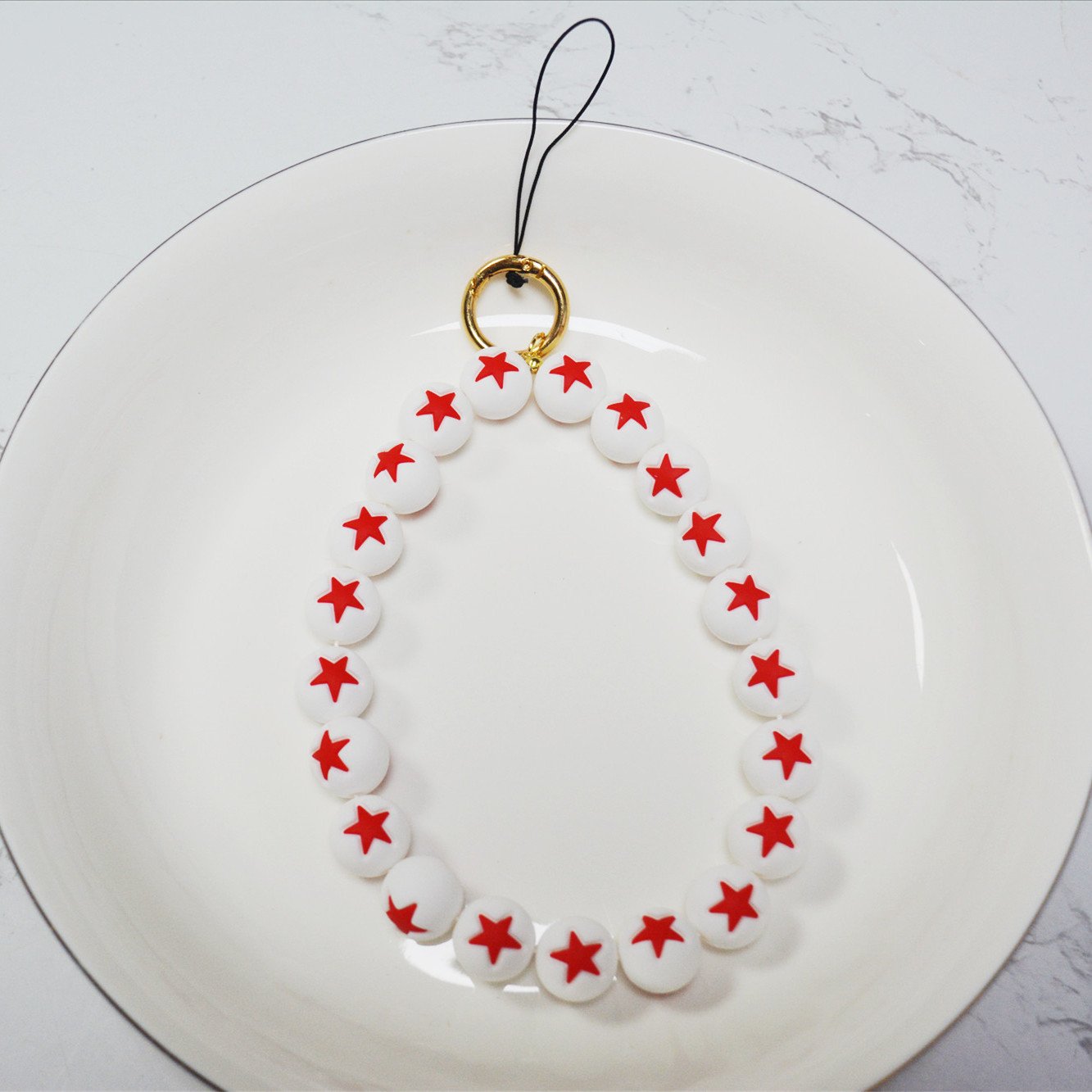 New Phone Charm Accessories Cellphone Lanyard Stars Silicone Beads Chain for Phone Case Girls Gift Telephone Straps