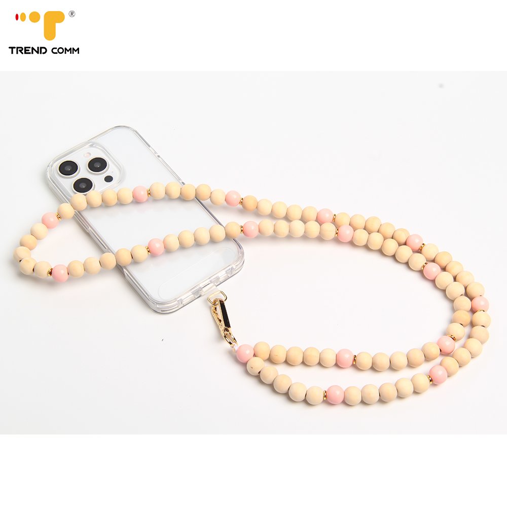 High Quality Trendy Short Wood Phone Strap Stylish Mobile Phone Lanyard Accessory Durable Short Size Mobile Phone Chain