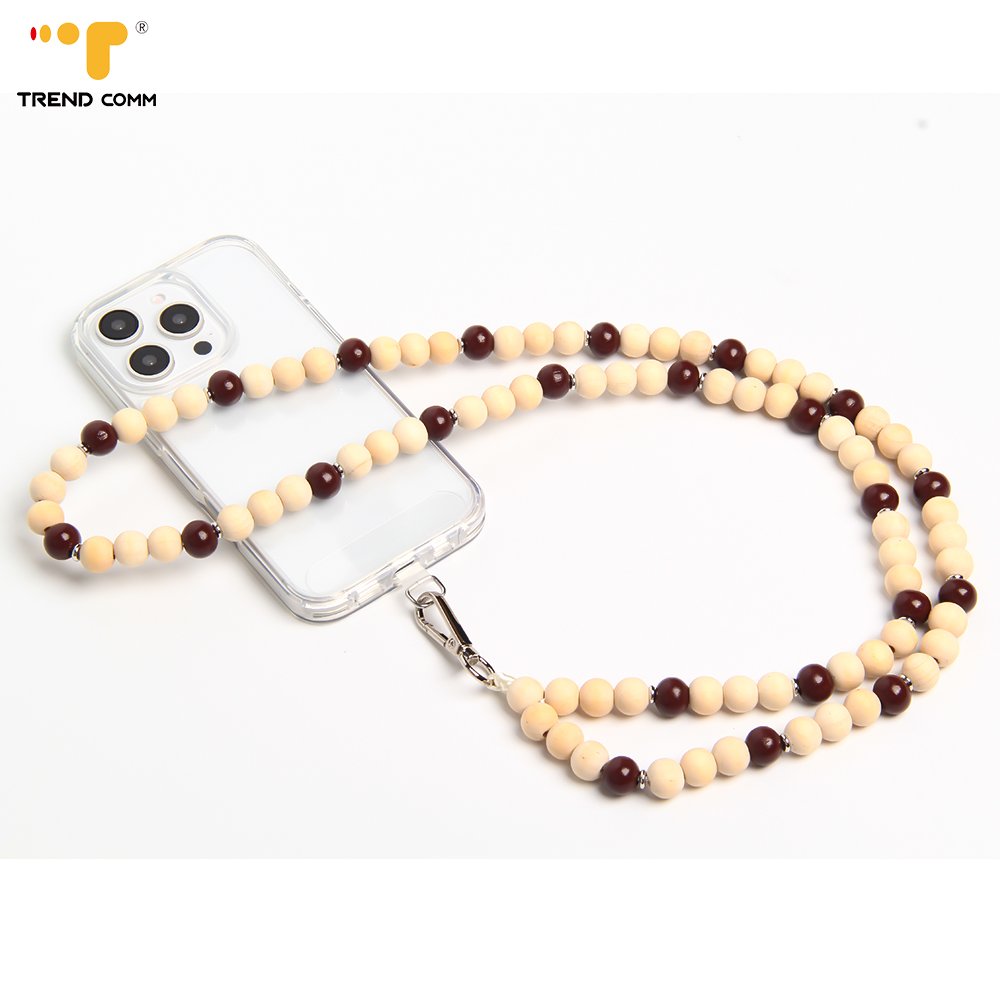 High Quality Trendy Short Wood Phone Strap Stylish Mobile Phone Lanyard Accessory Durable Short Size Mobile Phone Chain