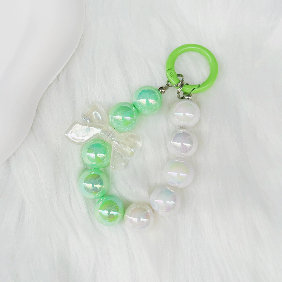 heart charm Butterfly bow strawberry cell phone Beads strap keychain cute for hanging mobile lanyard phone key chain Accessories