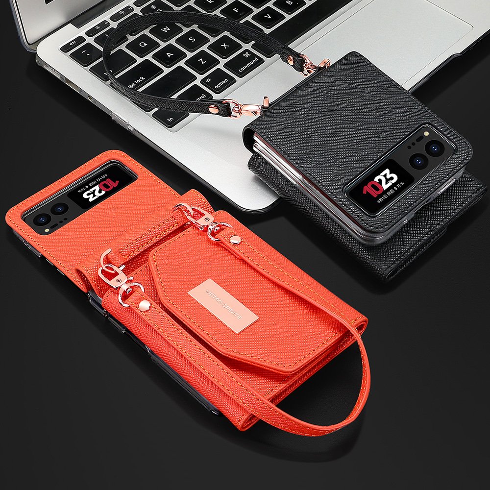 VIETAO Hand strap leather phone case for Motorola Razr 40 case wallet function mobile phone cases with hand strap
