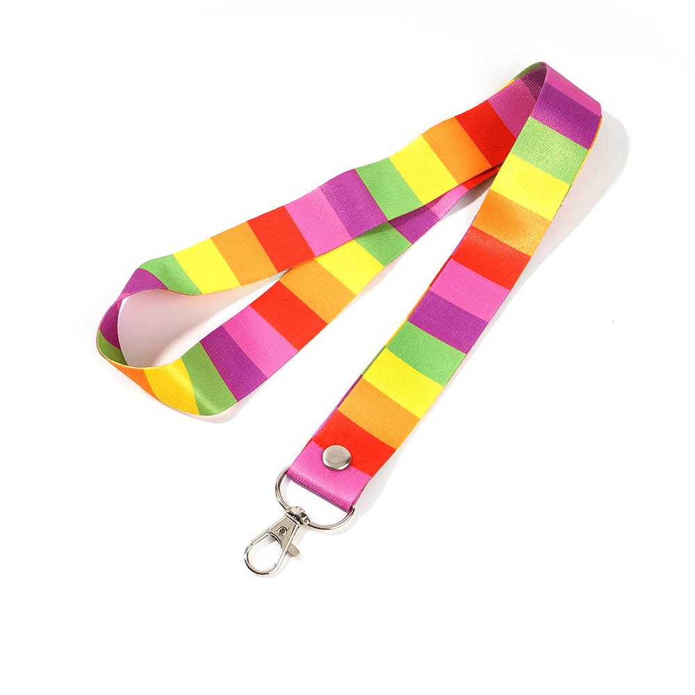 Polyester Phone Lanyard Promotion Sublimation Stitch Neck Key Holder Mobile Strap With Patch