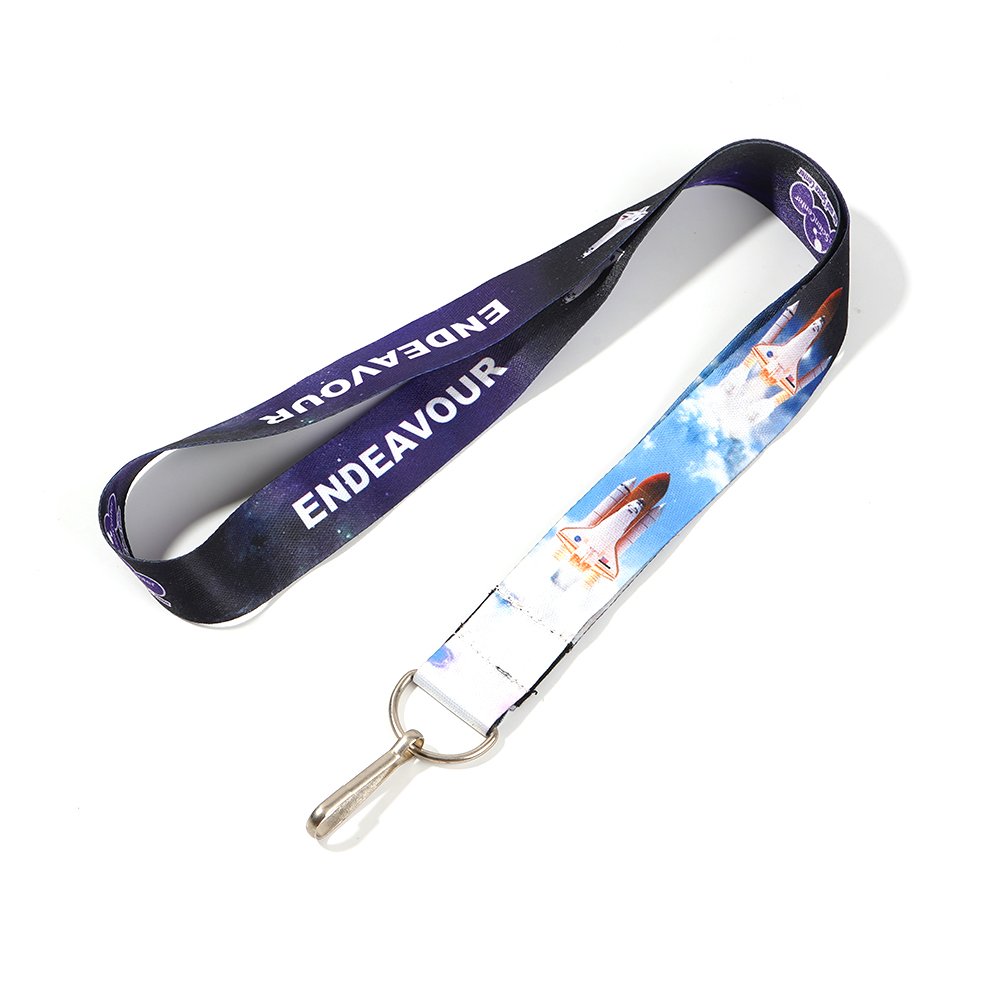 Polyester Phone Lanyard Promotion Sublimation Stitch Neck Key Holder Mobile Strap With Patch