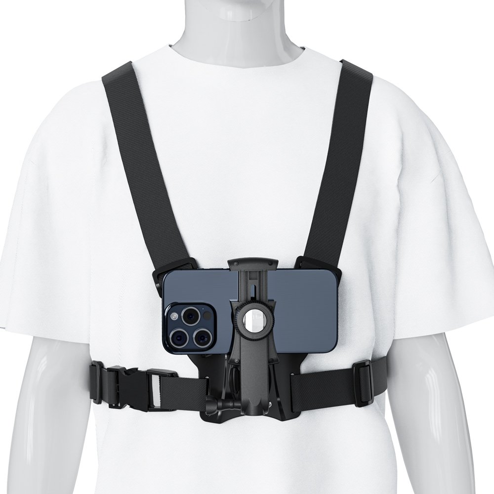 Mobile Phone Chest Mount Harness Strap Cell Phone Holder Mount for Video Recording Bike Fishing Skateboard POV/VLOG for iPhone