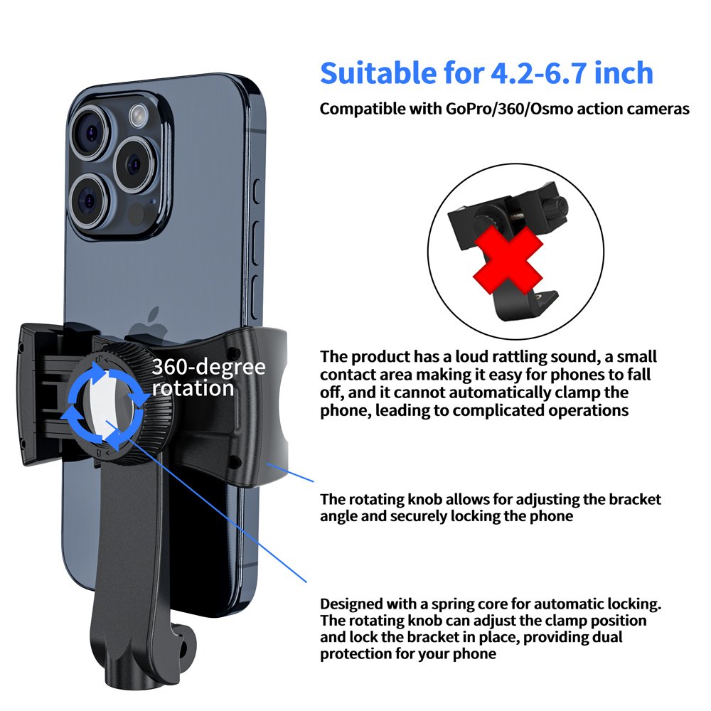 Mobile Phone Chest Mount Harness Strap Cell Phone Holder Mount for Video Recording Bike Fishing Skateboard POV/VLOG for iPhone