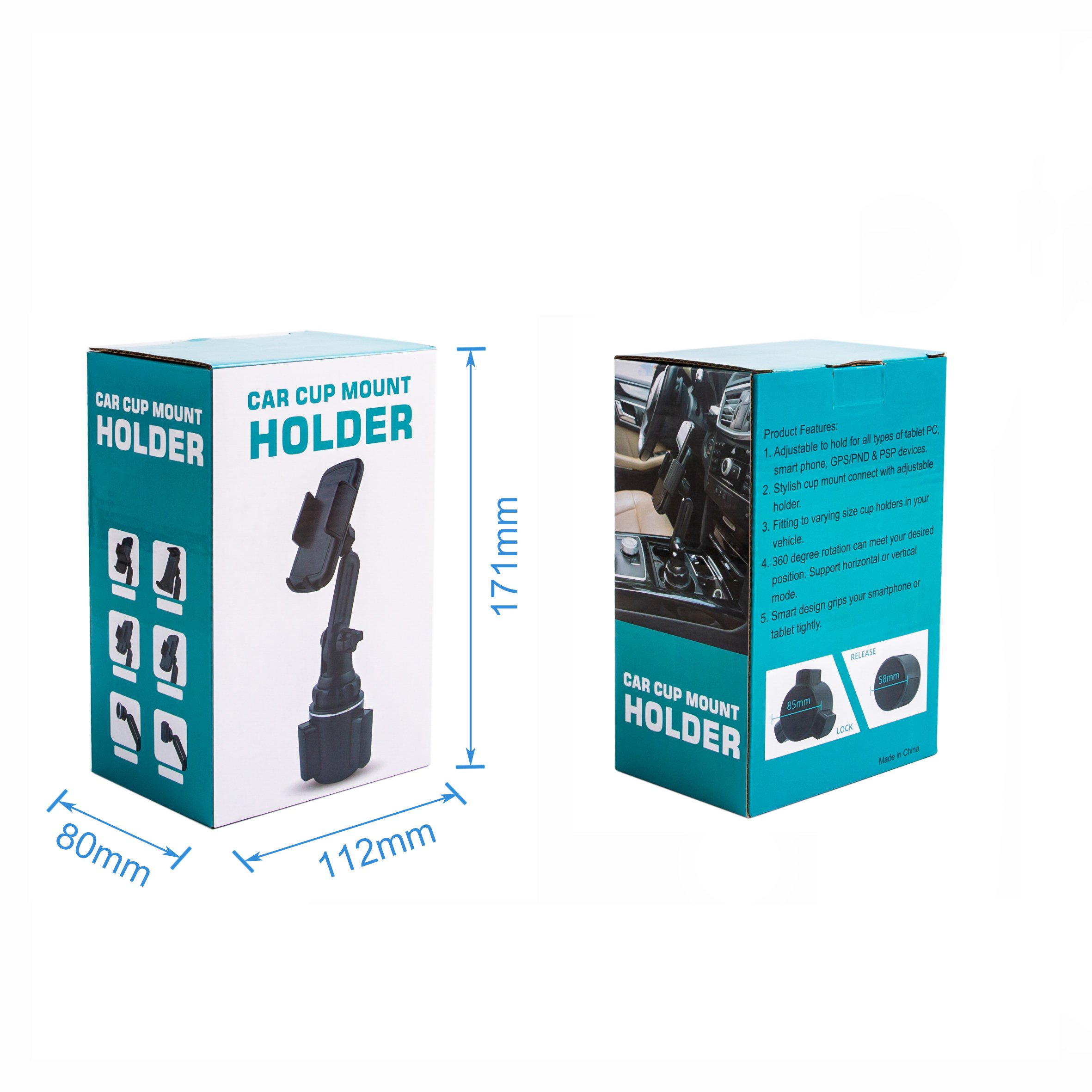 Compatible With Smart phones Cup Cell Phone Holder For Car Universal Adjustable Long Neck Car Cup Phone Mount Cradle