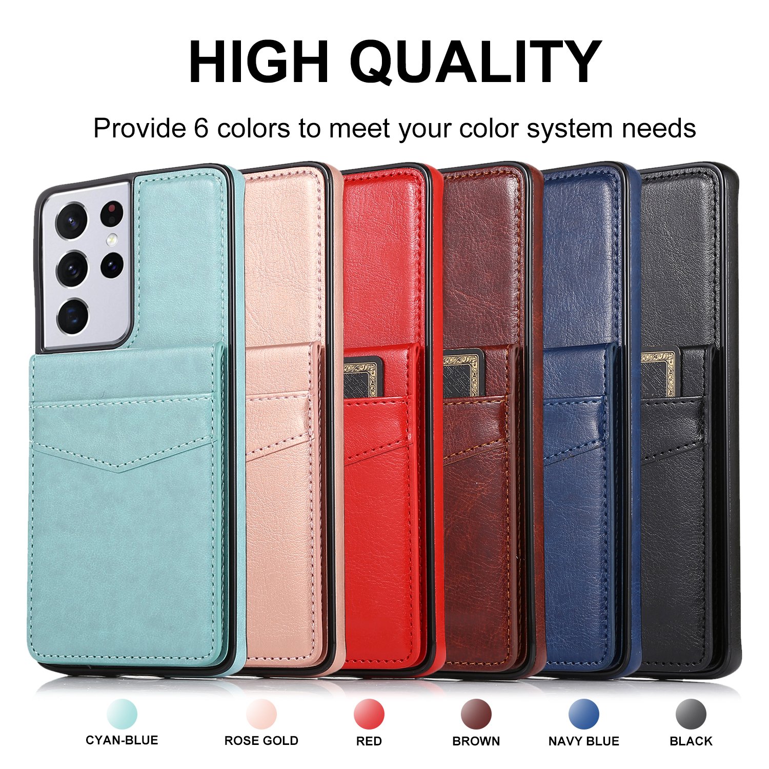 Credit Card Holder Flip Leather Phone Case Cover for Samsung A13 A33 A53 A73 5G Function PU Leather Case