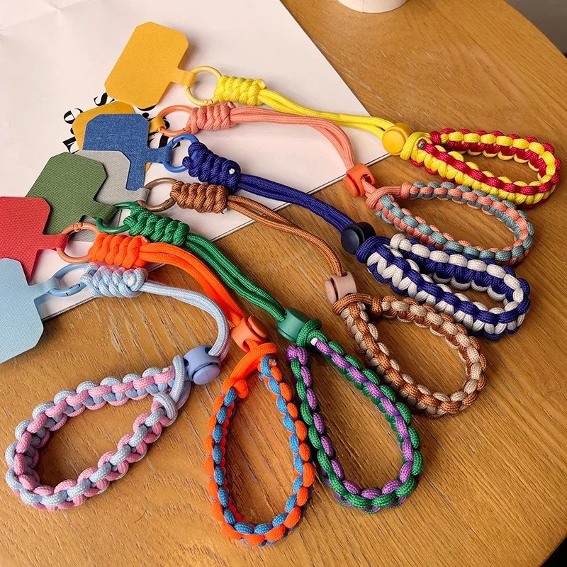 Mobile Phone Strap Short Wrist Metal Ring Reinforced AntiLoss Strap Clip Style Phone Case Universal Strap