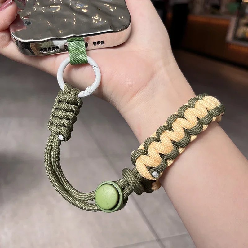 Mobile Phone Strap Short Wrist Metal Ring Reinforced AntiLoss Strap Clip Style Phone Case Universal Strap