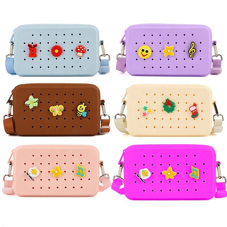 Custom wholesale women casual Fashion silicone small mini crossbody mobile phone bag for ladies
