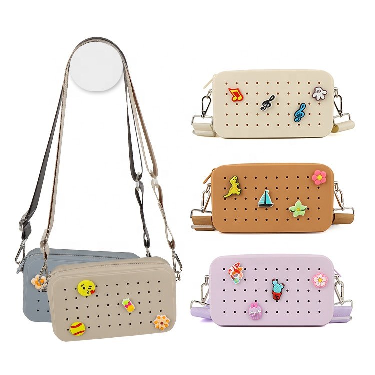 Custom wholesale women casual Fashion silicone small mini crossbody mobile phone bag for ladies