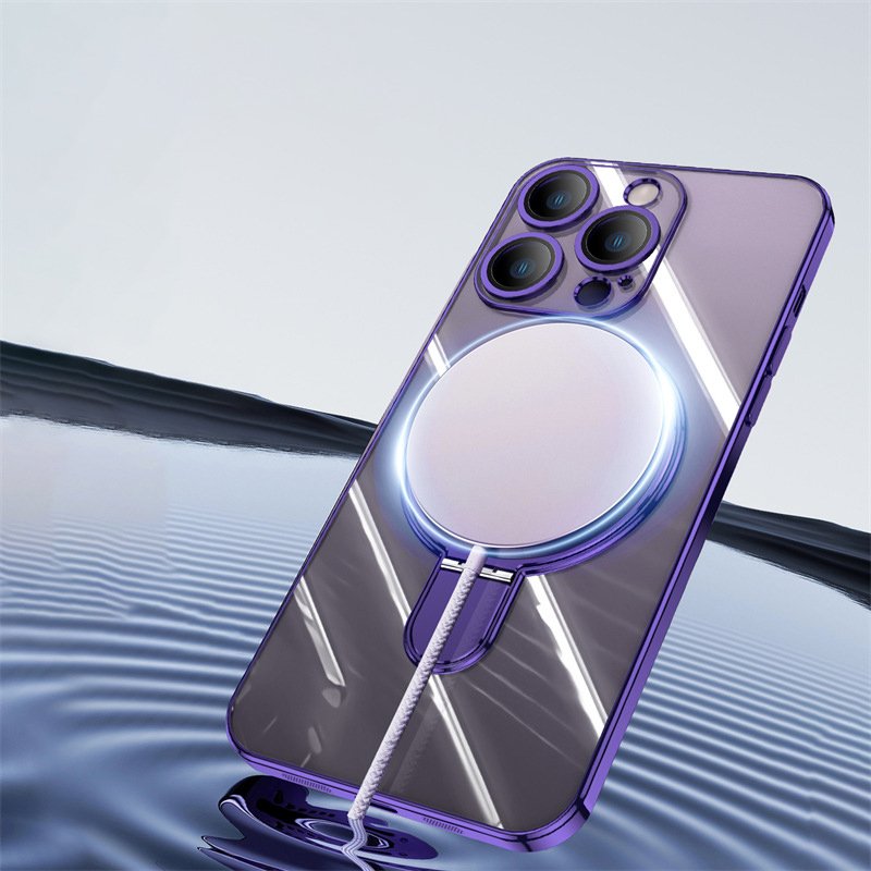 Mobile Phone Case Chargeable Magnetic Finger Ring Holder for iPhone 15 Pro Max Case with Magnetic Ring Stand for iPhone 16 Pro