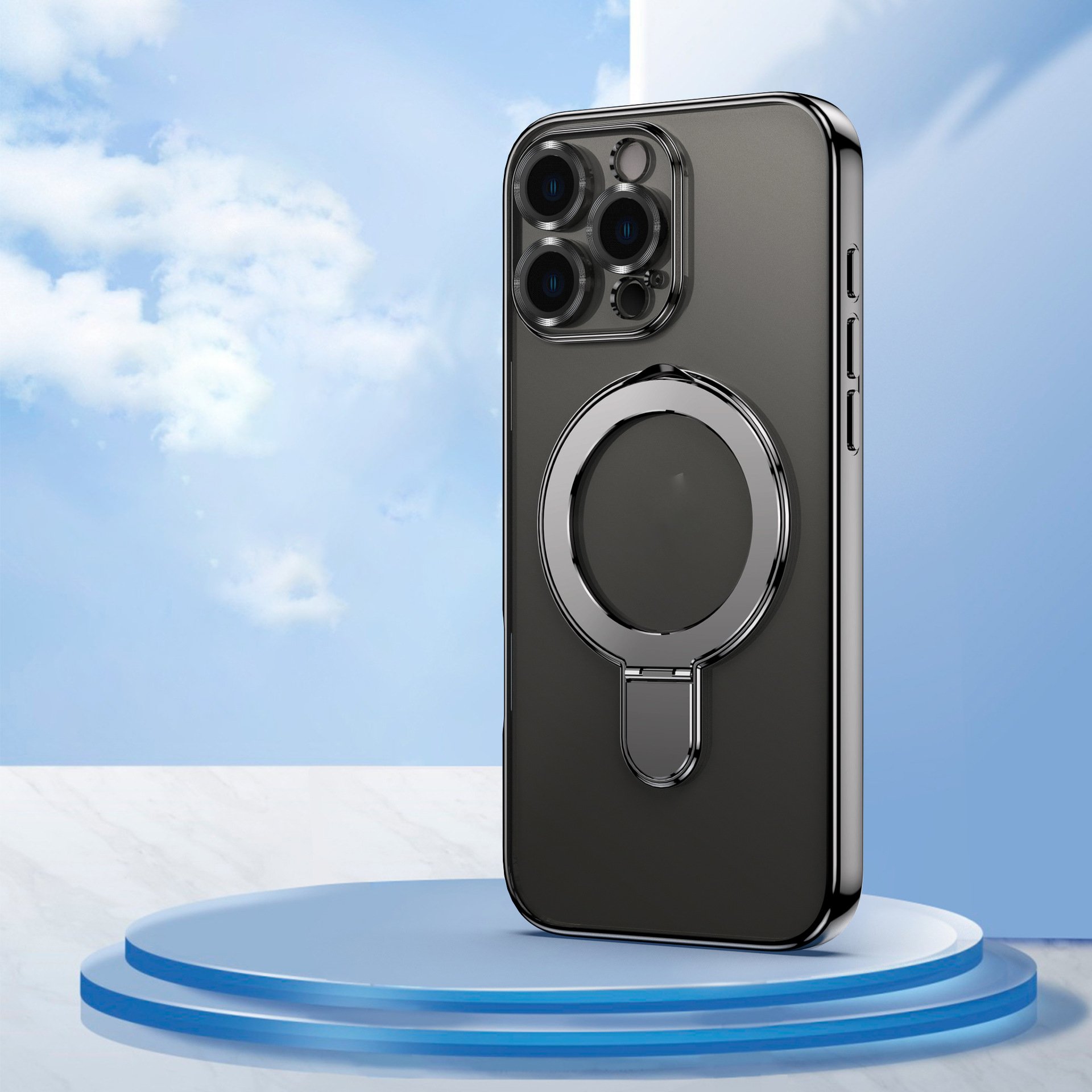 Mobile Phone Case Chargeable Magnetic Finger Ring Holder for iPhone 15 Pro Max Case with Magnetic Ring Stand for iPhone 16 Pro