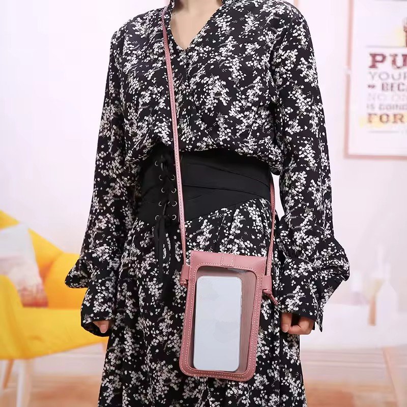 2024 Ladies Touch Screen Cell Phone Purse Smartphone Wallet PU Leather Shoulder Strap Handbag Women Bag Fashion mobile wallet