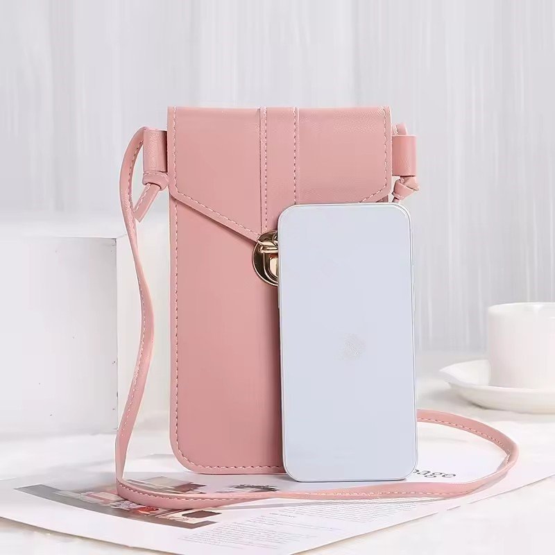 2024 Ladies Touch Screen Cell Phone Purse Smartphone Wallet PU Leather Shoulder Strap Handbag Women Bag Fashion mobile wallet