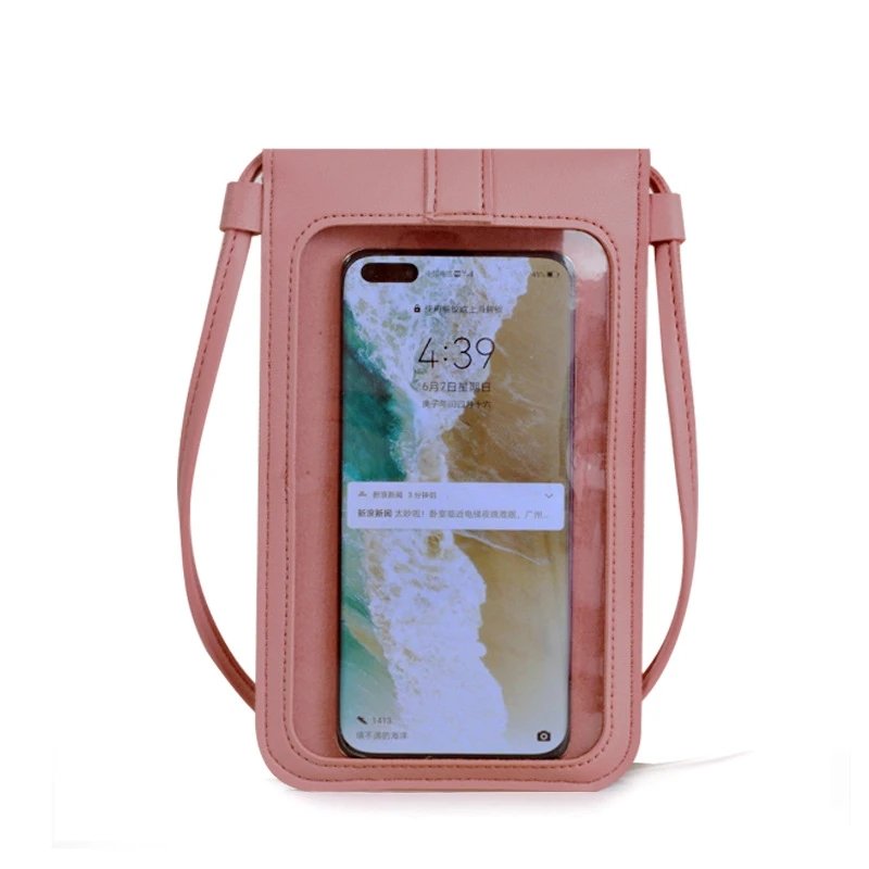 2024 Ladies Touch Screen Cell Phone Purse Smartphone Wallet PU Leather Shoulder Strap Handbag Women Bag Fashion mobile wallet