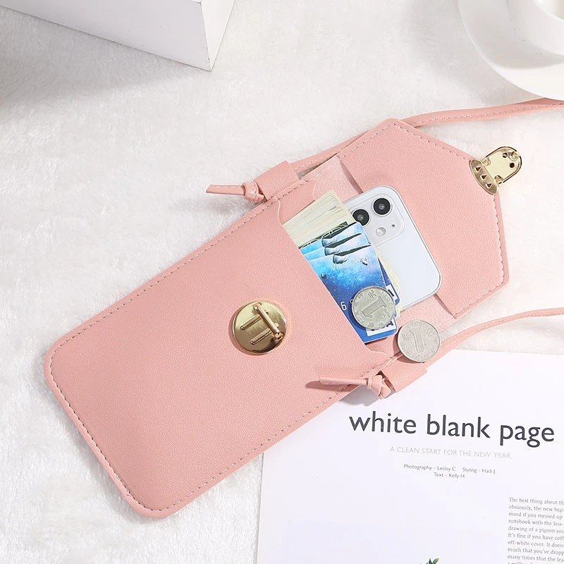 2024 Ladies Touch Screen Cell Phone Purse Smartphone Wallet PU Leather Shoulder Strap Handbag Women Bag Fashion mobile wallet
